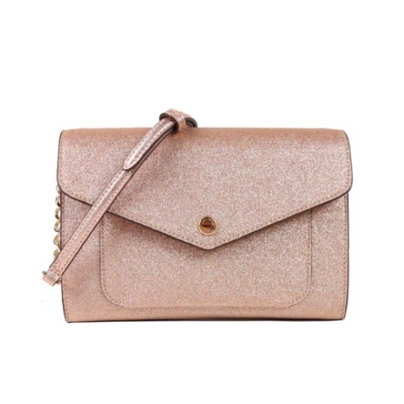 kate spade Handbags - Kate Spade Tinsel Flap Rose Gold Crossbody Purse